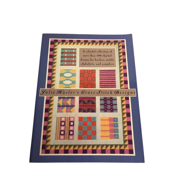 Vtg 1994 Julie Hasler’s Cross Stitch Designs Book of Borders Motifs Samplers - Picture 3 of 9